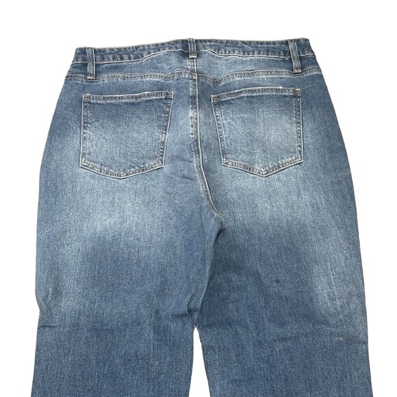 NWT tgla Womens Plus Size 2X Blue Jeans Button Fly Straight Leg Ankle High Rise - Picture 9 of 16